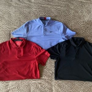 Lot of 3 Medium Nike (2 Tiger Woods) Golf Polos